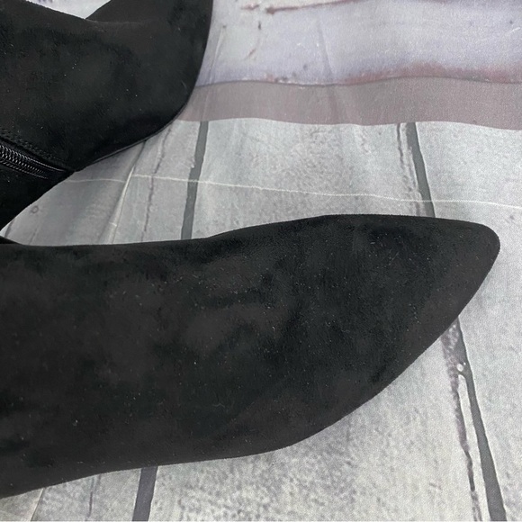 Steve Madden Eagerly Over The Knee Boots Suede Ties Pointed Toe Black 7.5M NEW - Picture 10 of 16